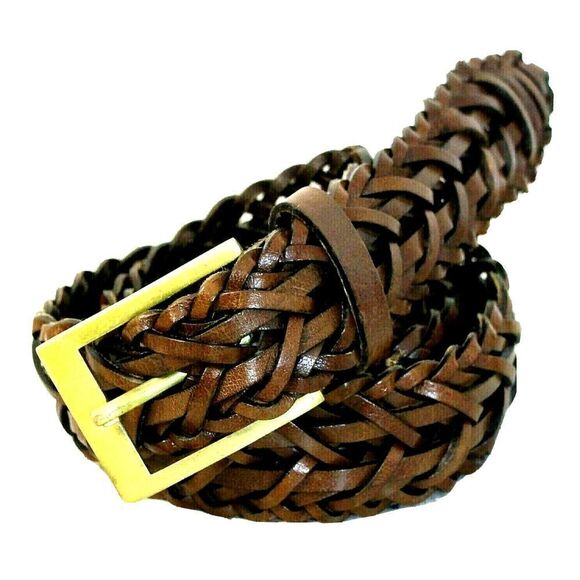 CLASSIC BROWN GENUINE LEATHER 1.25"Wide CASUAL WOMEN'S BELT Sz M/L (T93) - Picture 1 of 8